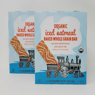 Generic Trader Joes Organic Iced Oatmeal Baked Whole Grain Bar 6-1.27oz Bars 7.62 oz/216g (Pack of 2)