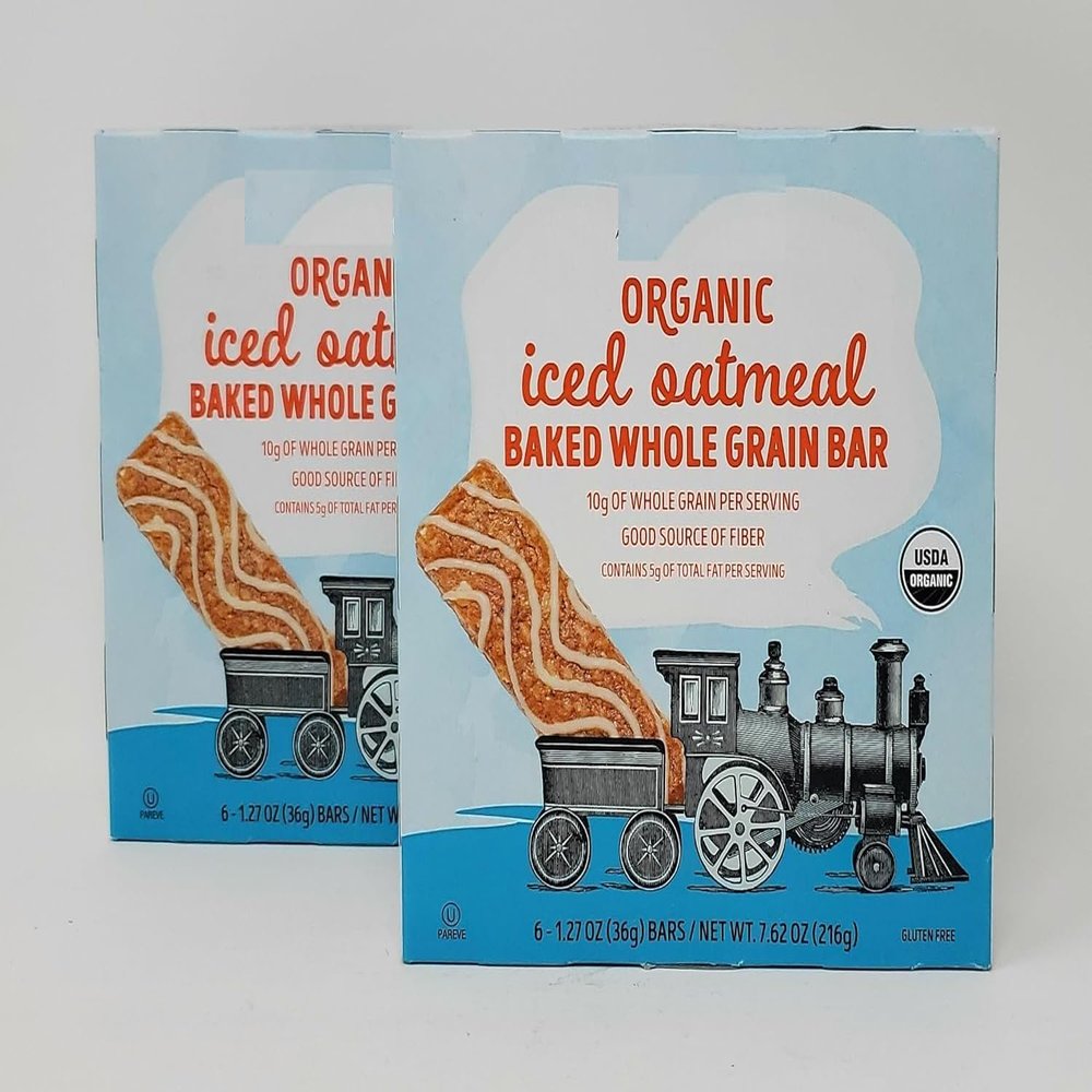 Generic Trader Joes Organic Iced Oatmeal Baked Whole Grain Bar 6-1.27oz Bars 7.62 oz/216g (Pack of 2)