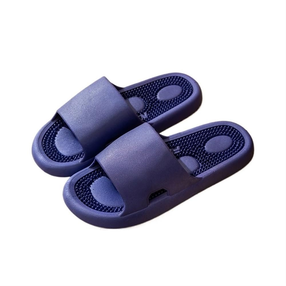 LUXRUB 1 Pair Foot Massage Slippers Plantar Fasciitis Pain Relief Foot Massager Women Men Reflexology & Acupressure Massage Sandals Non-Slip Home Shower Shoes(Color:Dark Blue,Size:8.5/9)