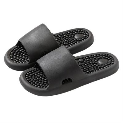 LUXRUB Acupressure Massage Slippers Plantar Fasciitis Pain Relief Foot Massager Reduce Feet Neuropathy Pain Relief and Tension Gift for Men Women(Color:Black,Size:8.5/9)