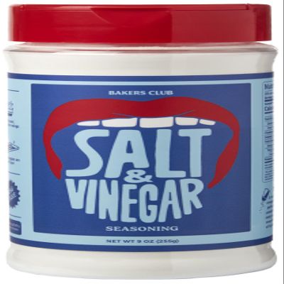 Bakers Club 9oz Salt & Vinegar Seasoning - French Fries, Wing Dust, Popcorn, Chips, Nuts, Snacks and More - Gluten-Free, MSG Free, Non-GMO - Zesty Tangy & Salty Spice Blend Dry Vinegar Powder 2.0