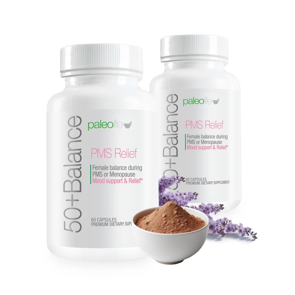 50+ Balance Premium Supplement, PMS Relief. Female Balance During PMS or Menopause. Mood Support & Relief. 60 Capsules (2-Pack)