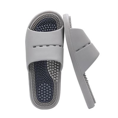 LUXRUB Acupressure Massage Slippers For Plantar Fasciitis Men Women Reflexology & Acupressure Massage Sandals Summer Couples Home Shower Shoes Improve Circulation Relaxation(Color:Gray,Size:8.5/9)