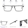 Retro Frame Square Bling Rhinestone Punk Sparkling Crystal Reading Glasses For Women Blue Light Blocking Readers (silver/AB, 1.0, multiplier_x) view 4