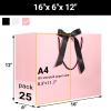 EUSOAR Thank You Gift Bags, 25pcs 16"x6"x12" Large Pink Gift Paper Bags with Ribbon Handles, Heavy Duty Shopping Wedding Birthday Party Favor Paper Gift Treat Bags Bulk view 2