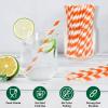 Chunspak 5.75 inch Orange Paper Cocktail Straws, Short Disposable Drinking Straws 500 Counts, Unwrapped - Compostable view 3
