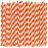 [1000 Count] Chunspak Orange/White Striped Paper Drinking Straws Bulk - 7.75"x0.24", Unwrapped - Biodegradable and Compostable view 1