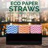 [1000 Count] Chunspak Orange/White Striped Paper Drinking Straws Bulk - 7.75"x0.24", Unwrapped - Biodegradable and Compostable view 4