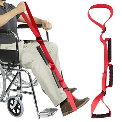 Leg Lifter Mobility Aid for Bed Long Leg Lifter Adjustable Portable Leg Lifter Strap Tensile Resistance Hip Replacement Aids with Padded Handgrips Foot Loop for Wheelchair Bed Car
