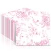 100Pcs Spring Pink Floral Paper Napkins Pink and White Flower Napkins Party Supplies Floral Dessert Hand Towel tissue Decorative Toile for Wedding Birthday Baby Shower Garden Tea Party Favor view 1