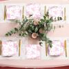 100Pcs Spring Pink Floral Paper Napkins Pink and White Flower Napkins Party Supplies Floral Dessert Hand Towel tissue Decorative Toile for Wedding Birthday Baby Shower Garden Tea Party Favor view 4