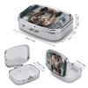 Pill Box Wild Boar Square Pill Case Mini Metal Travel Pillbox for Purse Small Cute 2 Compartment Medicine Pill Organizer Portable Pill Container Holder for Daily Medicine Vitamin view 2