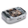 Pill Box Wild Boar Square Pill Case Mini Metal Travel Pillbox for Purse Small Cute 2 Compartment Medicine Pill Organizer Portable Pill Container Holder for Daily Medicine Vitamin view 3