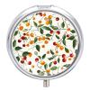 Pill Box 3 Compartment Medicine Pill Case Portable Round Pillbox Week Pill Holder Container for Vitamin Medicine Supplement Cherries and Tomatoes Small Pill Organizer view 1
