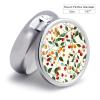 Pill Box 3 Compartment Medicine Pill Case Portable Round Pillbox Week Pill Holder Container for Vitamin Medicine Supplement Cherries and Tomatoes Small Pill Organizer view 2