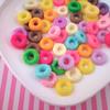 picocosmxiruo 25Pcs Multicolor Fruit Rings Cereal Cabochons, Assorted Fruit Donut Cabochons, Faux Food,Fake Food,Fake Bakes,Food Props(NOT Edible) view 4