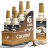 Coconut Syrup by Syruvia 6-Pack, 25.4 fl oz, Wholesale Coffee Syrup Shops, Cafes, Baristas, Bistros, & Beverage Bars, Bulk Kosher & Gluten-Free view 1