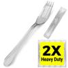 2X Heavy Duty Clear Plastic Forks Individually Wrapped 100 Count, Sturdy Like Silverware, Perfect for Event Catering, Party, and Take out. view 1