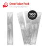 2X Heavy Duty Clear Plastic Forks Individually Wrapped 100 Count, Sturdy Like Silverware, Perfect for Event Catering, Party, and Take out. view 2