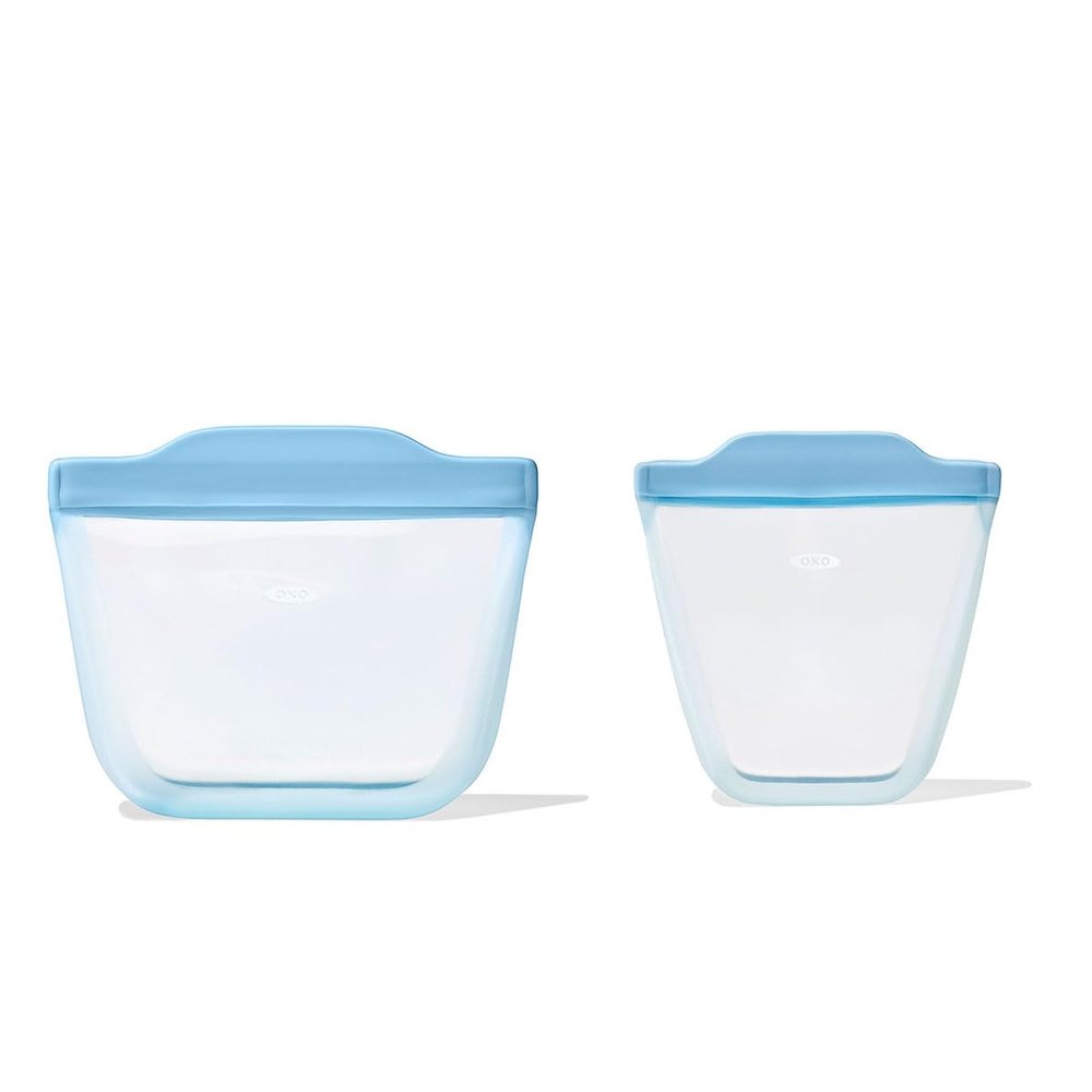 OXO Tot Silicone Reusable Bags 2 Piece Cup and Snack Set - Dusk