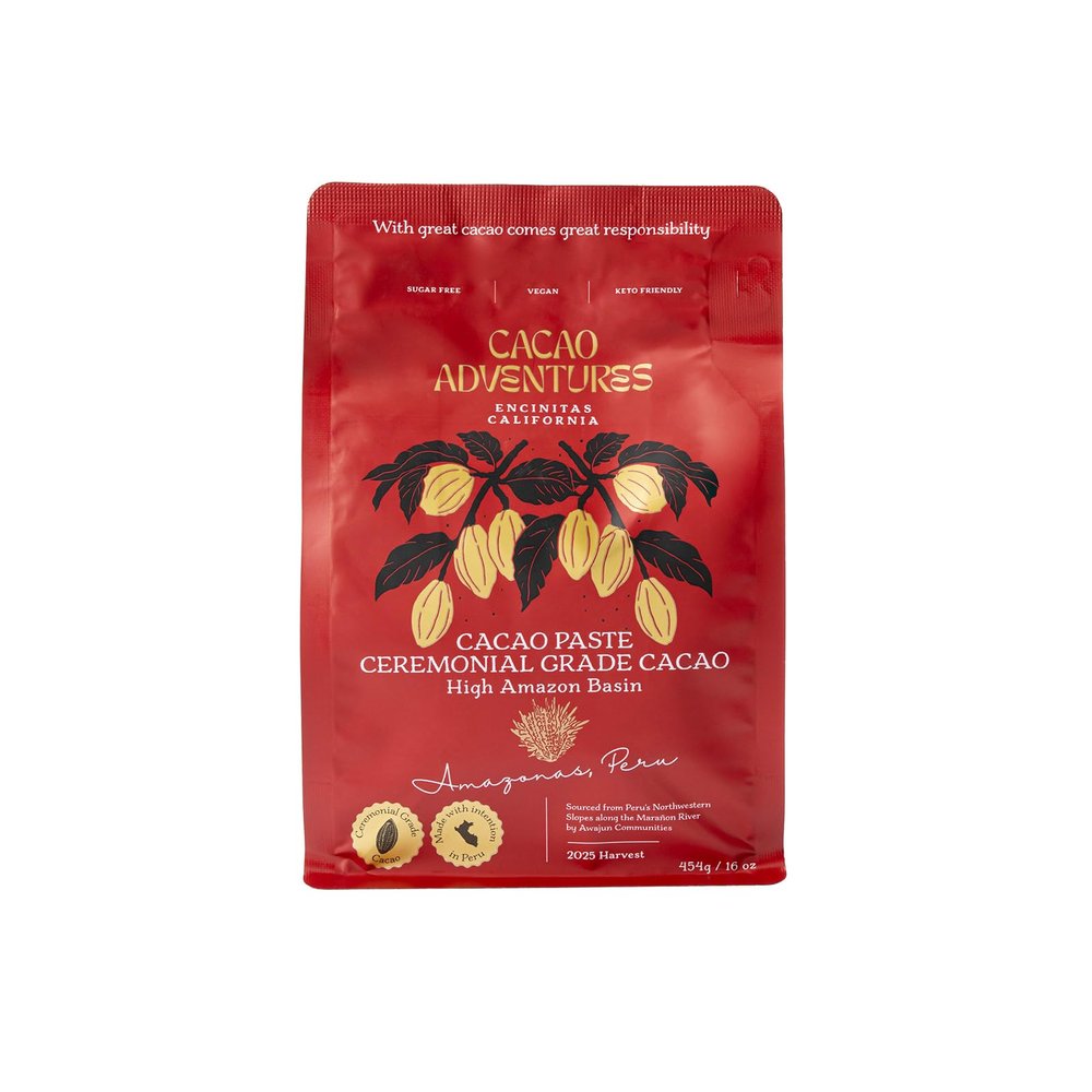 Cacao Adventures Ceremonial Grade Cacao | 100% Pure Cacao | Dairy & Vegan Free | Unsweetened | Vegan Peruvian Cacao