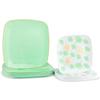 Dining Collection Party Plastic Plates - Combo Pack  Square Plates - Elegant Ginkgo Leaf Design in Mint Green, White & Gold, 32 Count, 7.25 & 10, (16 of Each Size) view 1