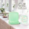 Dining Collection Party Plastic Plates - Combo Pack  Square Plates - Elegant Ginkgo Leaf Design in Mint Green, White & Gold, 32 Count, 7.25 & 10, (16 of Each Size) view 3