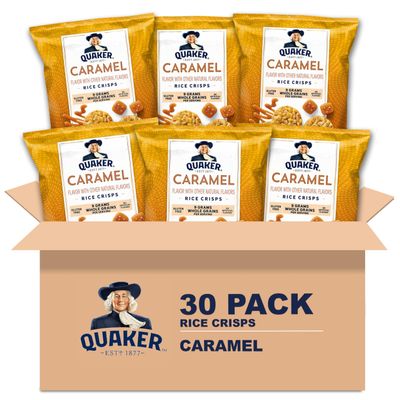 Quaker Rice Crisps, Gluten Free, Caramel, 0.91 Oz, 30 Count