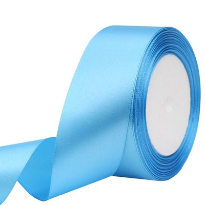 RIUNBB Light Blue Solid Satin Ribbon 1-1/2 Inch 25 Yards Solid Polyester Fabric Ribbon for Gift Wrapping Wedding Christmas Baby Shower Birthday Party Decoration Handmade Immortal Flower Craft