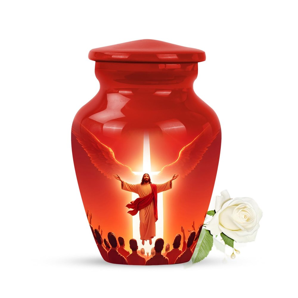 Urn for Human Ashes, 10 inch Large Size, Suitable for 1-200 lb Person, Memorial Urn, Embalming Cremation Urn with Lid, Funeral Urns for Men and Women (Musical Guitar, Keepsake Pack of 2)
