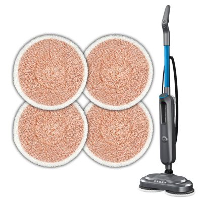 (4 Pack) 3897A Replacement Mop Pads Compatible with Bissell SpinWave SmartSteam Scrubbing Steam Mop 3897A 3712C 3712W, Spinning Scrubbing Mop Pads, Heavy Duty Scrubby Mopping Pad, Orange Pads 2 Sets