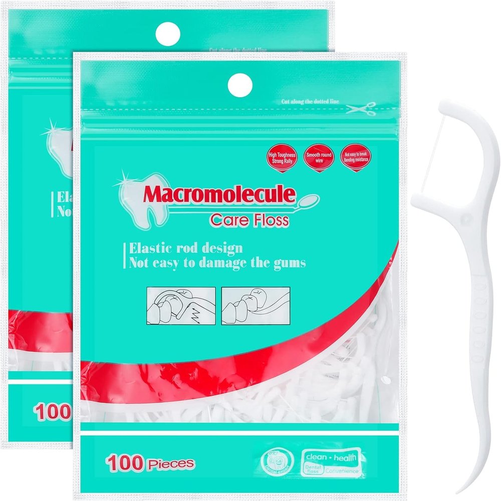 CKKAPTURE 200PCS Dental Floss Sticks - Disposable Toothpicks for Teeth Cleaning, Teeth Sticks, Tooth Picks, Floss Picks (200 Picks)