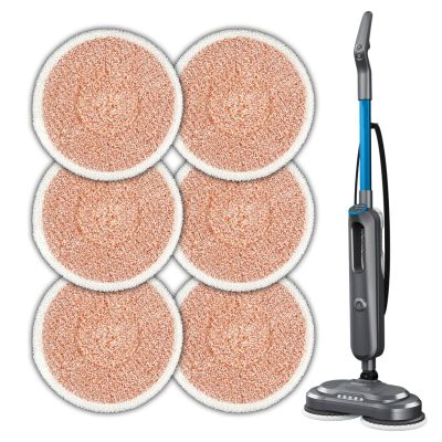(6 Pack) 3897A Replacement Mop Pads Compatible with Bissell SpinWave SmartSteam Scrubbing Steam Mop 3897A 3712C 3712W, Spinning Scrubbing Mop Pads, Heavy Duty Scrubby Mopping Pads, Orange Pads 3 Sets
