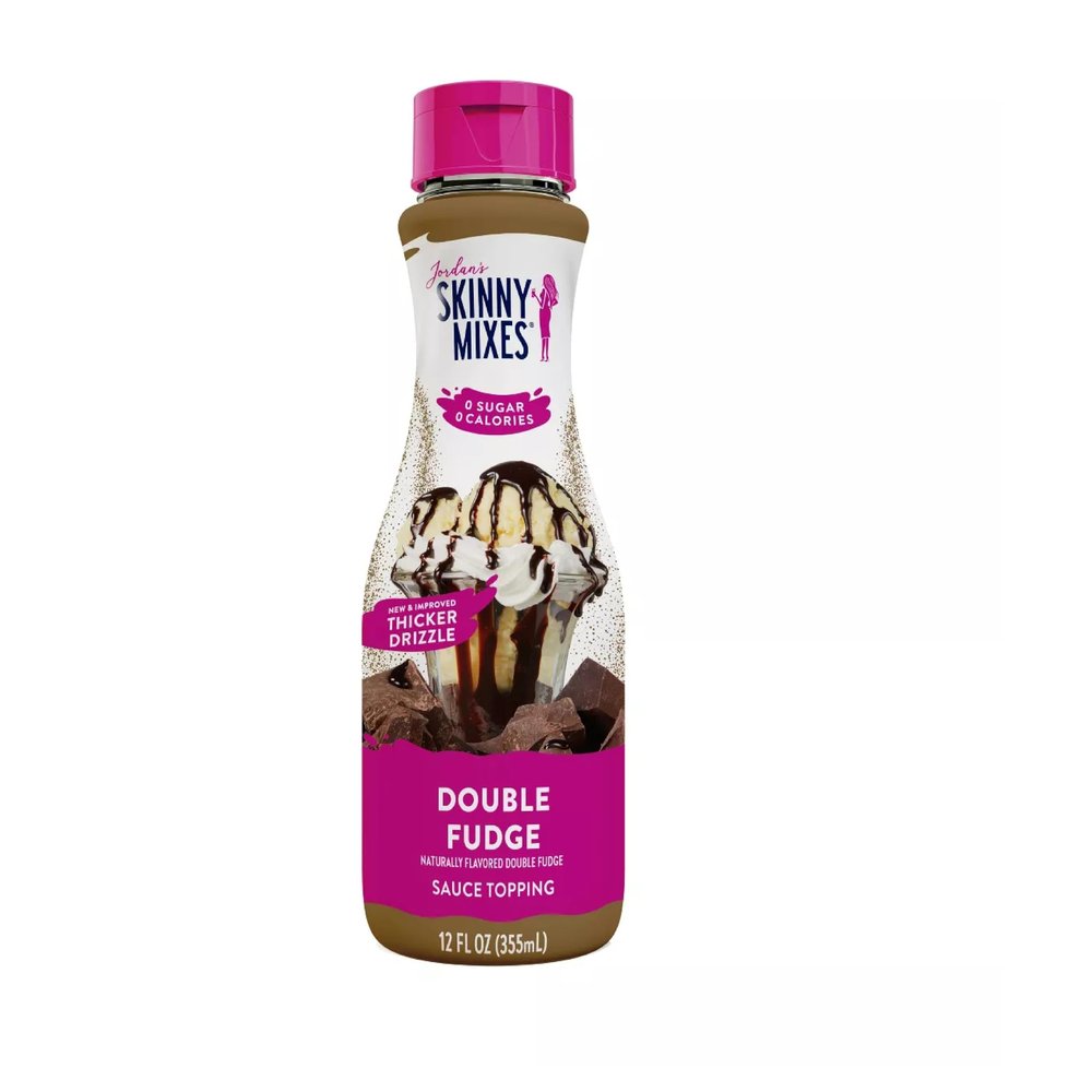 Jordan's Skinny Mixes Keto-Friendly, Sugar-Free, Gluten-Free, Zero Calories, Zero Carbs Double Fudge Sauce for Ice Cream, Lattes, Cakes, Milkshakes 12 oz | Pack of 2