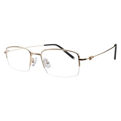 YEIN Eye Protection Glasses Spring Hinges Fashion Retro Metal Half Frame Glasses For Men And WomenGolden+3.75Magnification