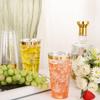 I00000 16 oz Gold Plastic Cups, 100 Pack Clear Plastic Cups Tumblers Gold Rimmed Cup, Heavy-duty Disposable Cup Perfect for Wedding & Party view 2
