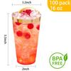 I00000 16 oz Gold Plastic Cups, 100 Pack Clear Plastic Cups Tumblers Gold Rimmed Cup, Heavy-duty Disposable Cup Perfect for Wedding & Party view 4