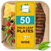 100% Natural 7 Palm Leaf Square Plate (50 pack), Compostable & Biodegradable Dinnerware for Catering, Birthdays, Halloween, BBQs, Thanksgiving, Alternative to Paper & Bamboo Plates Disposable view 1