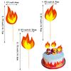 10 PACK Fire Truck Cake Topper, Fire Truck Birthday Party Supplies, Fire Cake Pick Fire Flame Cake Decorations, Paper Cards and Wooden Sticks Fake Campfire, Fire Truck Party Supplies view 2