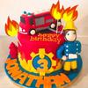 10 PACK Fire Truck Cake Topper, Fire Truck Birthday Party Supplies, Fire Cake Pick Fire Flame Cake Decorations, Paper Cards and Wooden Sticks Fake Campfire, Fire Truck Party Supplies view 3