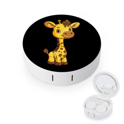 Giraffe Funny Cute Contact Lens Case Travel Kit with Mirror Portable Eye Contacts Storage Box Holder Container, style