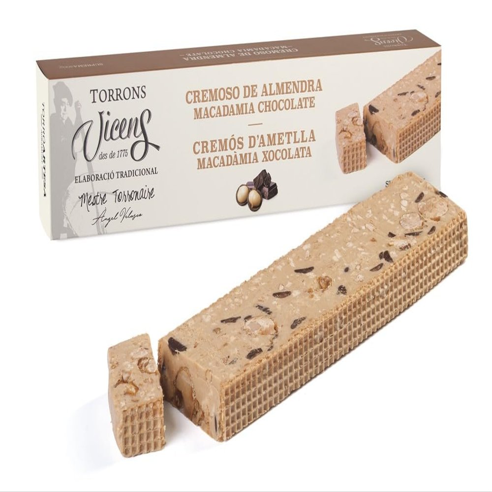Vicens Agramunt's Torrons - Albert Adri Natura Collection - Creamy Caramelized Almond Macadamia and Chocolate Nougat - 10.58oz/300gr