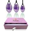 LASKFKF Natural Rose Quartz Yoni Eggs Big Head Drilling Crystal Egg Obsidian Amethyst Jade Egg Women Kegel Exerciser Muscles -Amethyst 02 view 1