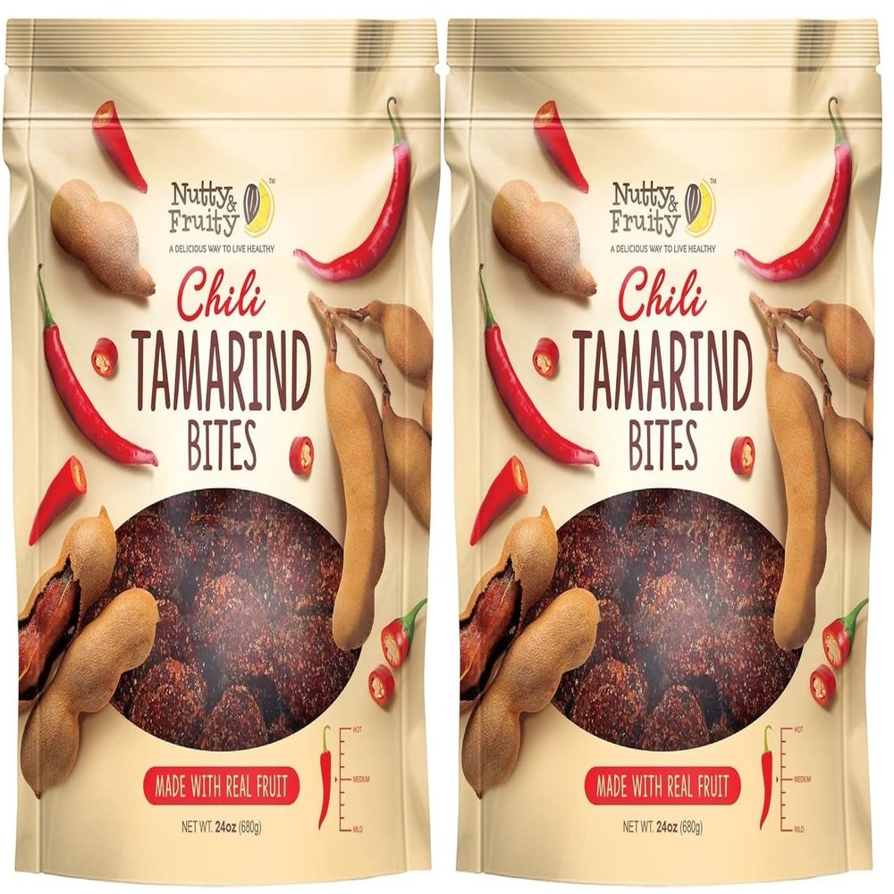 (Pack of 2) Nutty & Fruity Spicy Chili Tamarind Bites, 24 oz(total 48 oz)