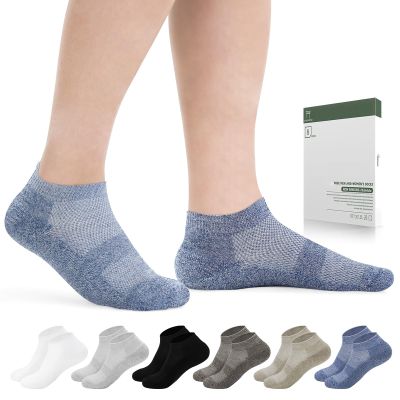 Bulinlulu Diabetic Socks for Men Women,6 Pairs Low Cut Non Binding Diabetic Socks,Bamboo Seamless Socks for Men Size 9-12 13-15(Light Dark-Medium)