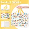 12 Large Train Gift Bag Set Birthday Gift Bag for Baby Boy Kids, Vehicle-themed Party Favor Bags with Greeting Card and Tissue Paper Train Wrapping Paper Bag for Baby Shower (Yellow Wrapping Paper) view 2