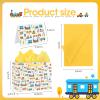 12 Large Train Gift Bag Set Birthday Gift Bag for Baby Boy Kids, Vehicle-themed Party Favor Bags with Greeting Card and Tissue Paper Train Wrapping Paper Bag for Baby Shower (Yellow Wrapping Paper) view 3
