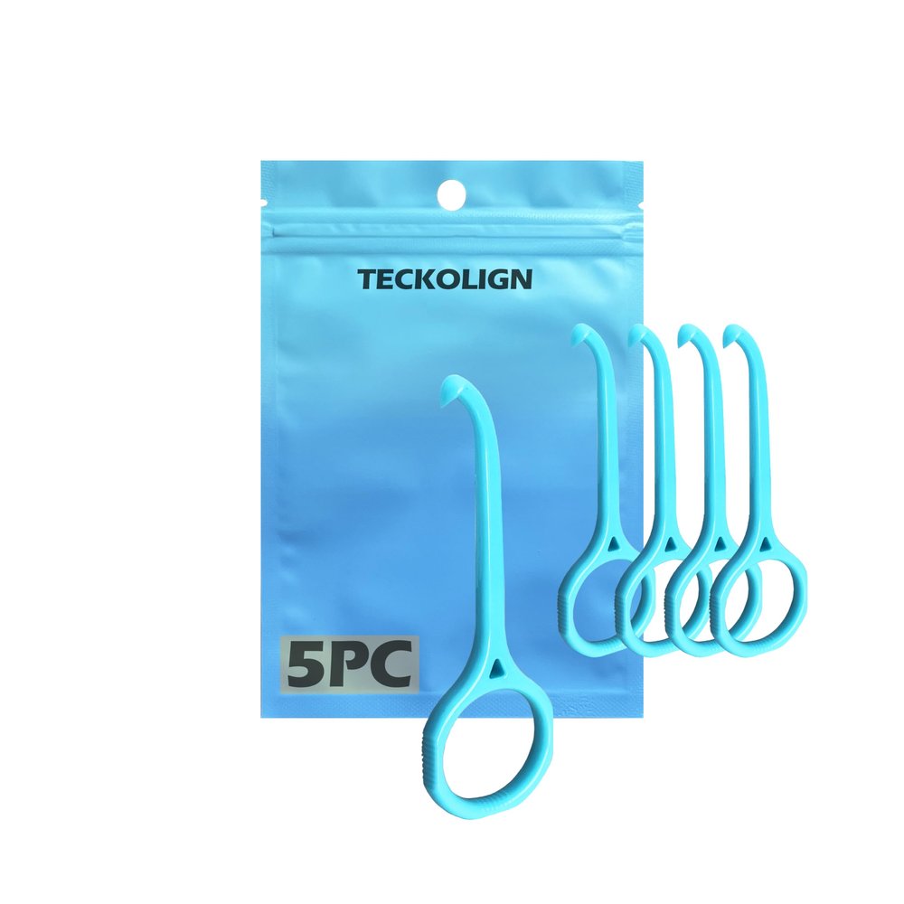 Aligner Removal Tool - Teckolign 5PCS Dental-Grade Retainer Aligner remover tool, Orthodontic Supplies for Invisible Braces, Cleaning & Travel (BLUE 5 Pack),Denture Pultool