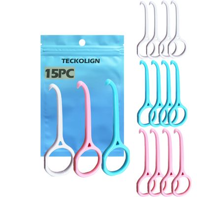 Aligner Removal Tool - Teckolign 15 PCS Dental-Grade Retainer Aligner remover tool, Orthodontic Supplies for Invisible Braces, Cleaning & Travel (15 Pack), Dentures pulltool
