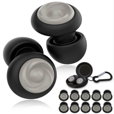 5 Pairs Ear Plugs for Sleeping Noise Reduction,Beinkap Reusable Earplugs Hearing Protection for Focus, Noise Sensitivity,Study,Work,Snoring,Motorcycle,Concert,Airplanes,24dB-33dBBlack